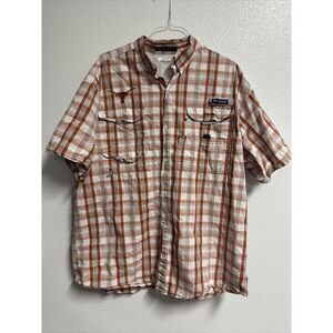 Columbia PFG Super Bonehead Omni Shade Mens Size XL Texas Longhorns Button Shirt